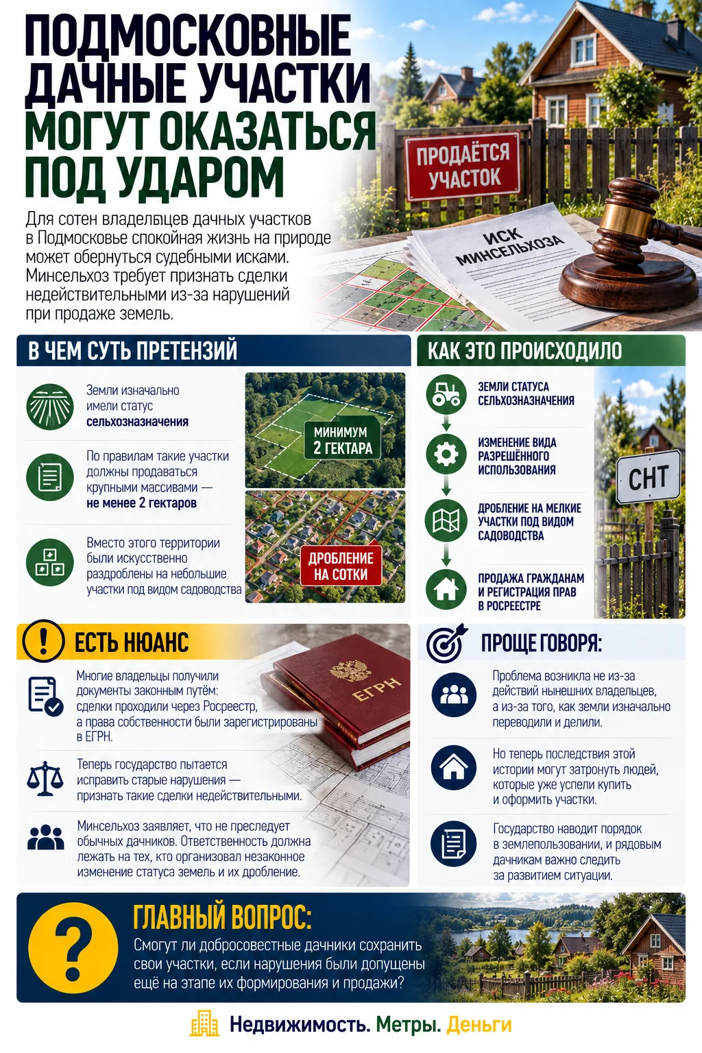 ПОДМОСКОВНЫЕ ДАЧНЫЕ УЧАСТКИ МОГУТ ОКАЗАТЬСЯ ПОД УДАРОМ