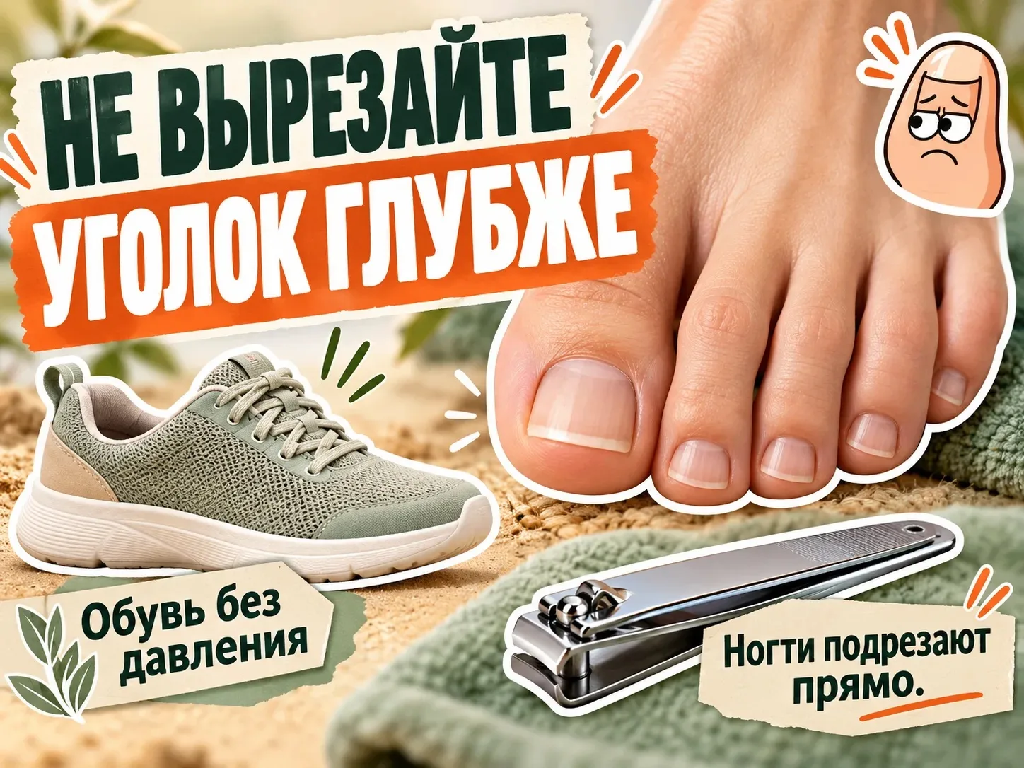 🦶 Боль в ногте? Действуй осторожно!