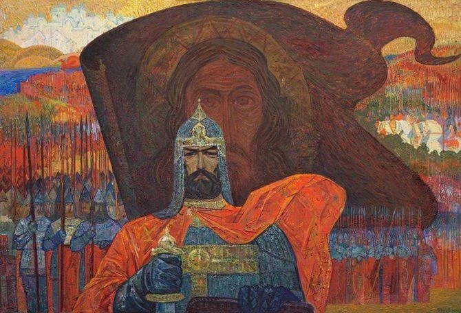 👆 Василий Криворучко. За землю Русскую.  1983. Картон, темпера. 115 х 174. Воронежский...