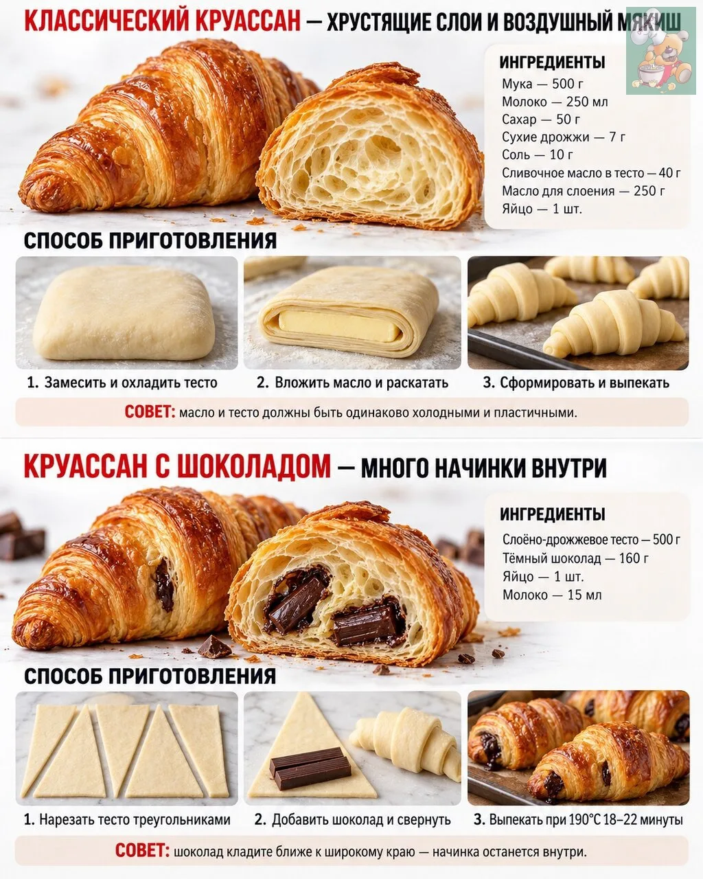 🥐 ШПАРГАЛКА ПО ВИДАМ КРУАССАНОВ ❤