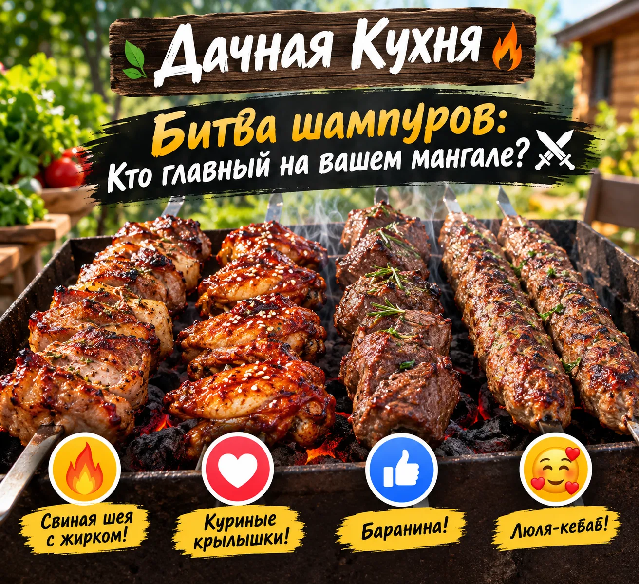 Битва шампуров: Кто главный на вашем мангале? ⚔️🥩