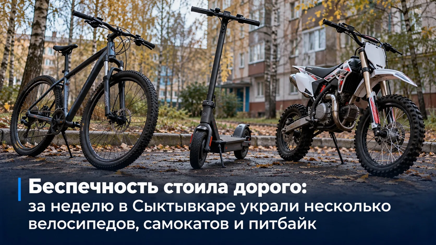 Беспечность стоила дорого: за неделю в Сыктывкаре украли несколько велосипедов, самокат...