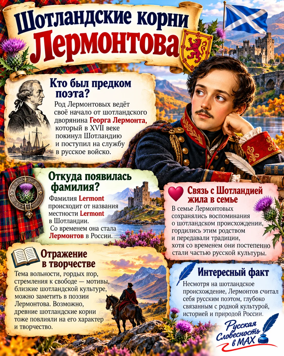 🏰 ЛЕРМОНТОВ И ШОТЛАНДИЯ: СВЯЗЬ ЧЕРЕЗ ВЕКА