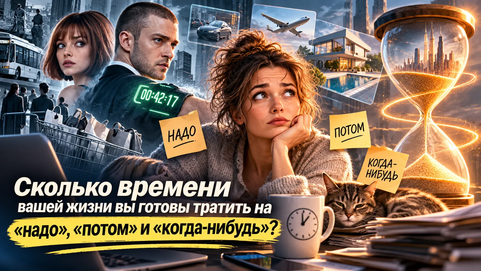 🎬 А вы могли бы представить мир, в котором за чашку кофе приходится платить минутами с...