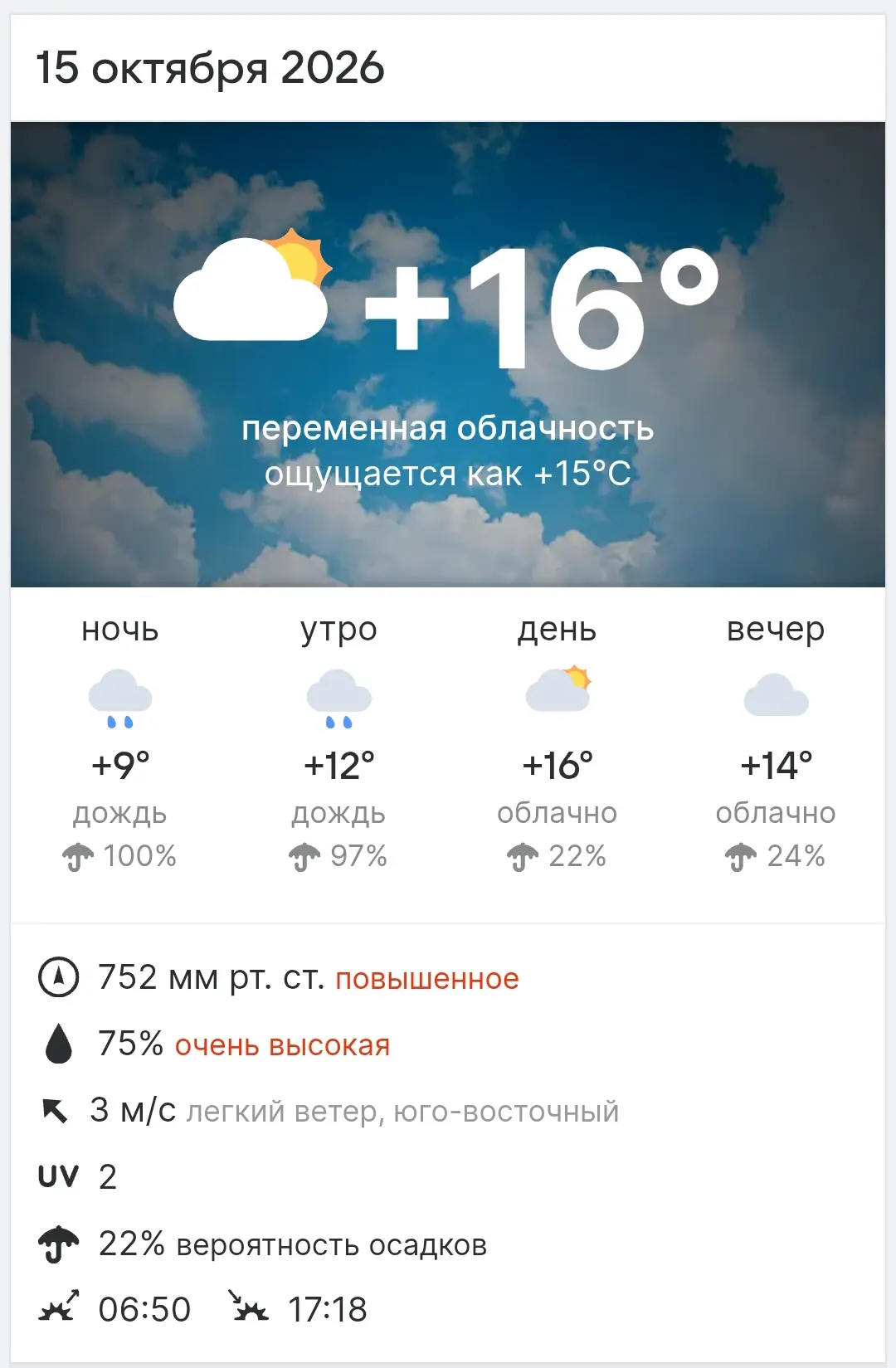 Погода сегодня