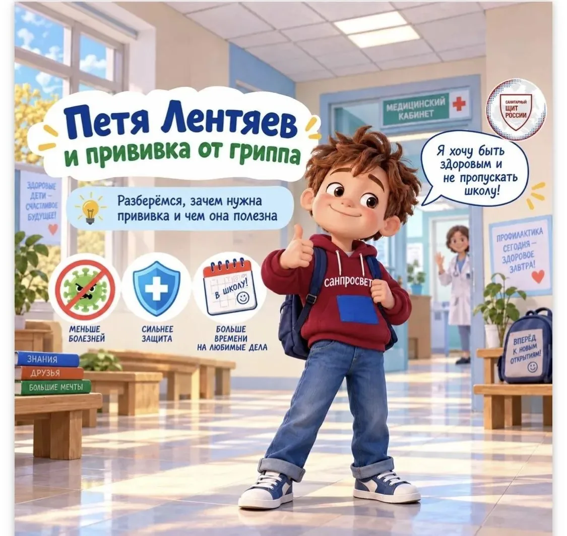 Петя Лентяев Рассказывает о том, зачем нужна прививка и чем она полезна.