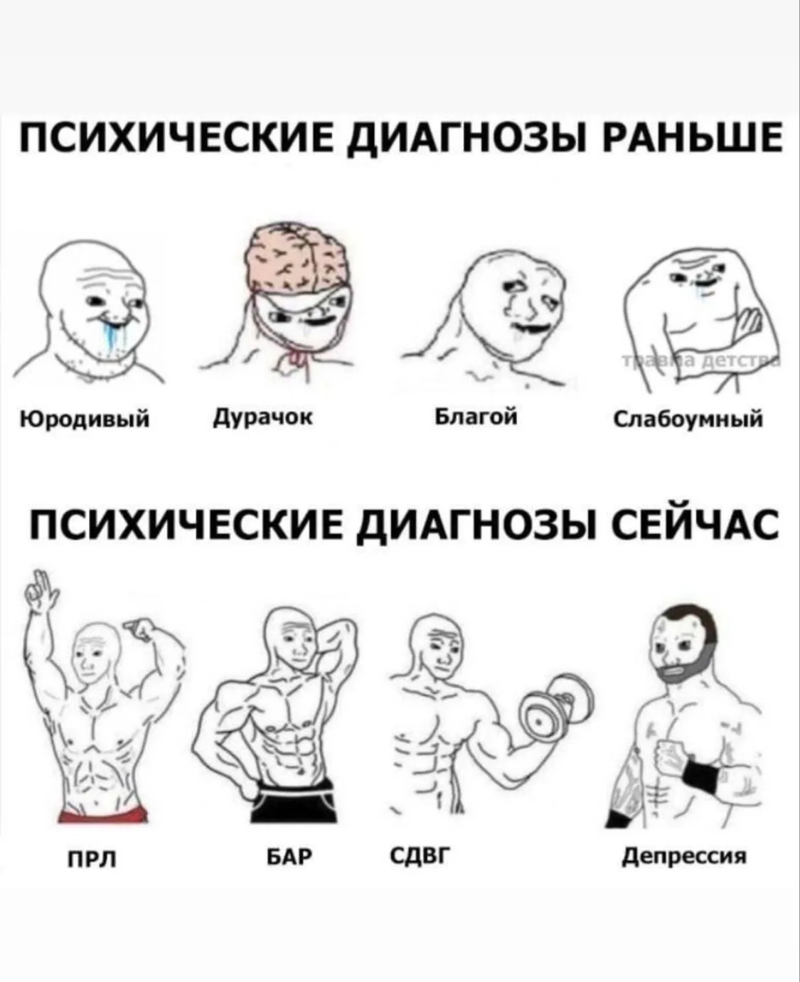 Ставьте 👍🏻 если диагнозы в первом ряду звучат душевнее