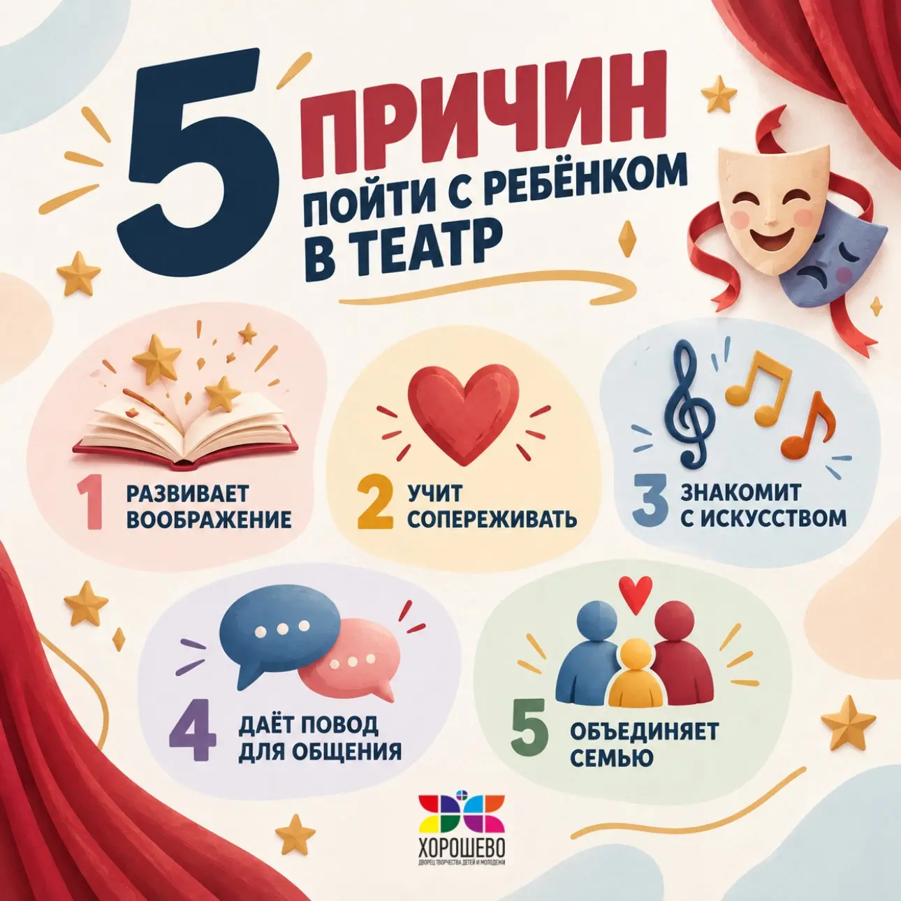 🎭5 причин познакомить ребёнка с театром!