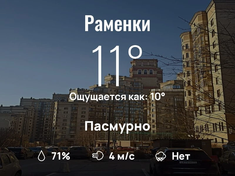 Что с погодой в Раменках?