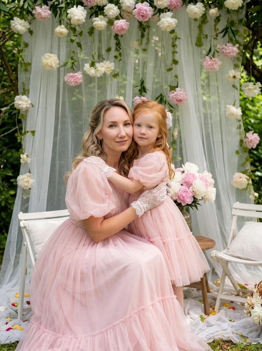 Из готовой фотосессии: Летняя фотозона: мама и дочь