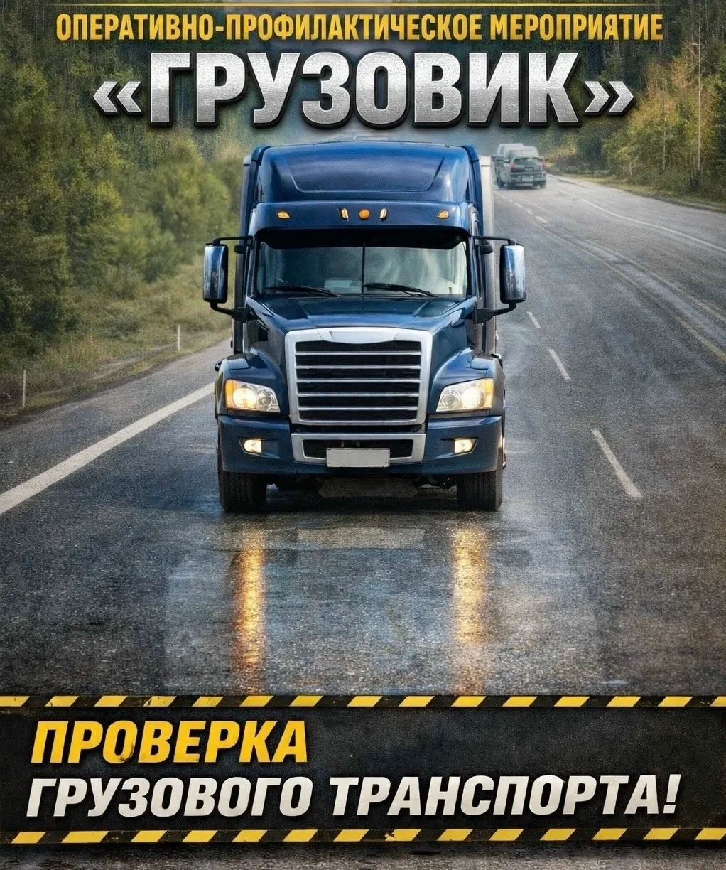 Госавтоинспекторы Лесного проводят проверки грузового транспорта