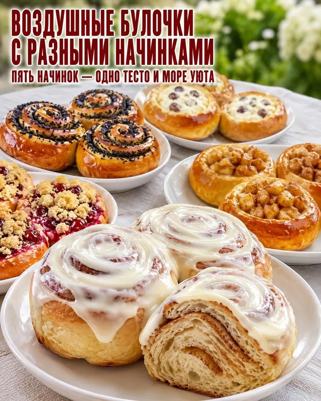 ◽ Воздушные булочки с разными начинками 🥐
