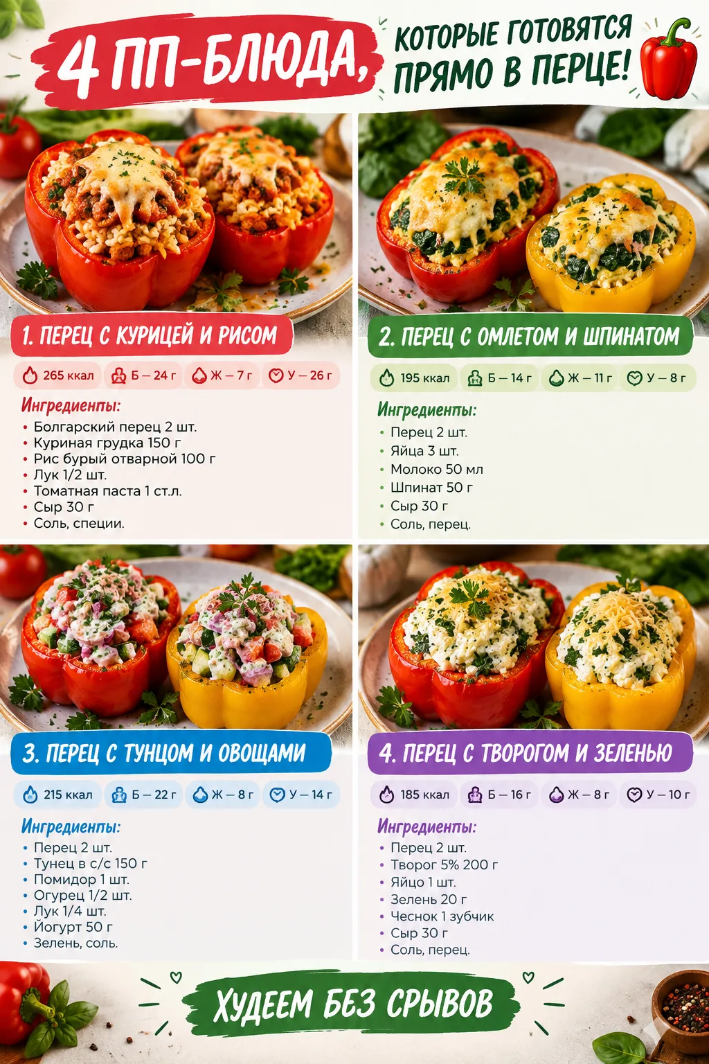 4 ПП-БЛЮДА, КОТОРЫЕ ГОТОВЯТСЯ ПРЯМО В ПЕРЦЕ! 🫑