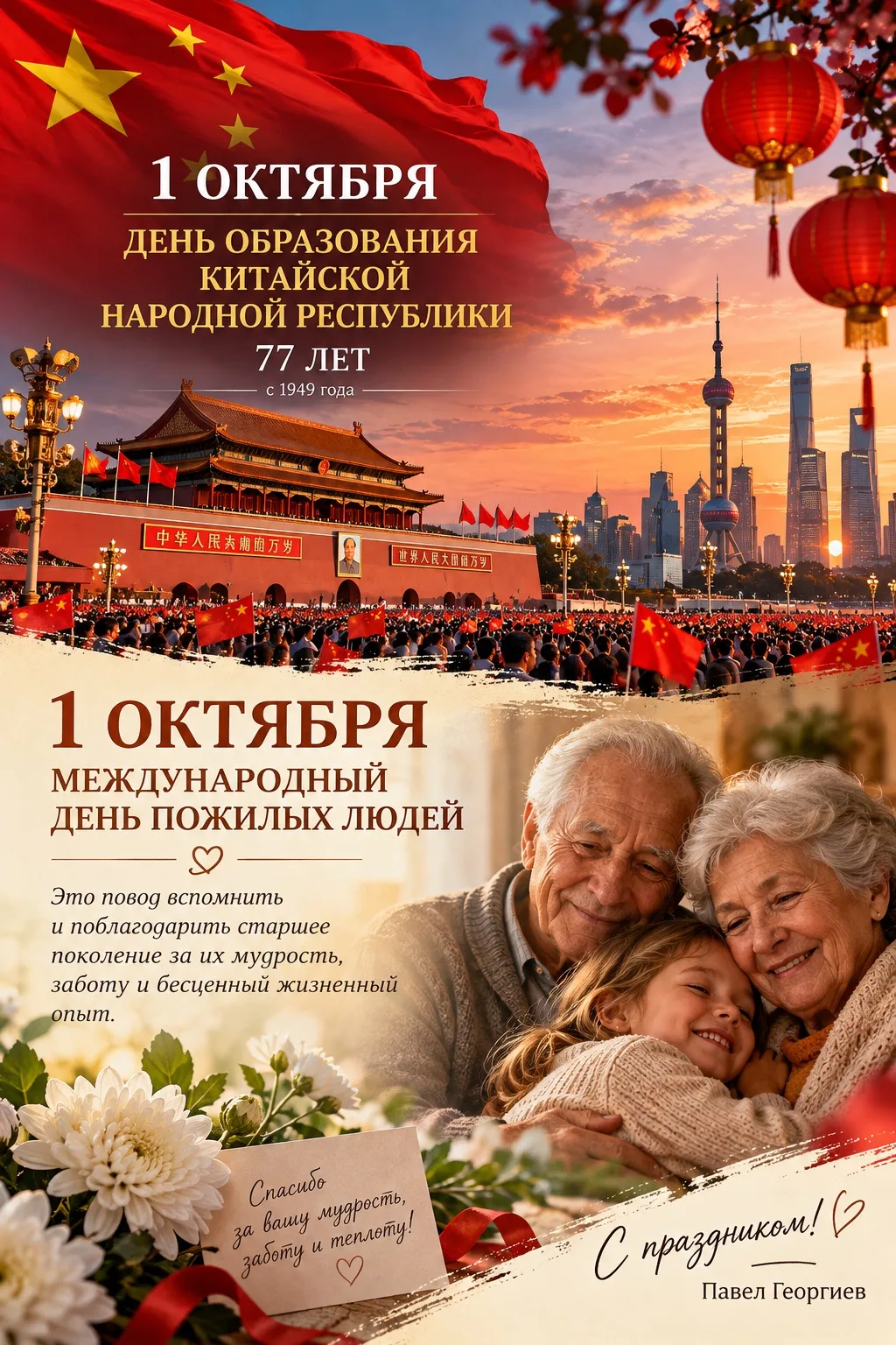 🇨🇳 1 октября — День образования Китайской Народной Республики
