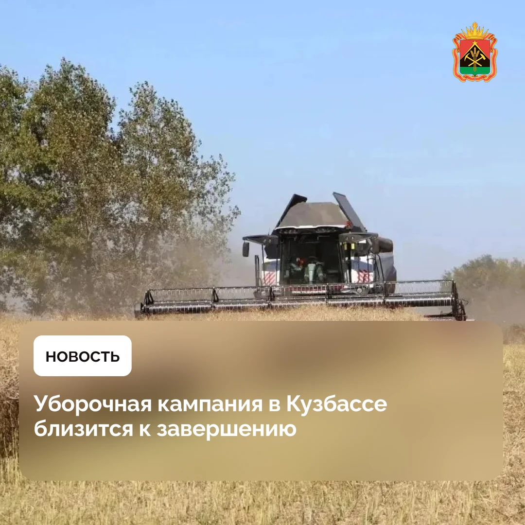 Уборочная кампания в Кузбассе близится к завершению