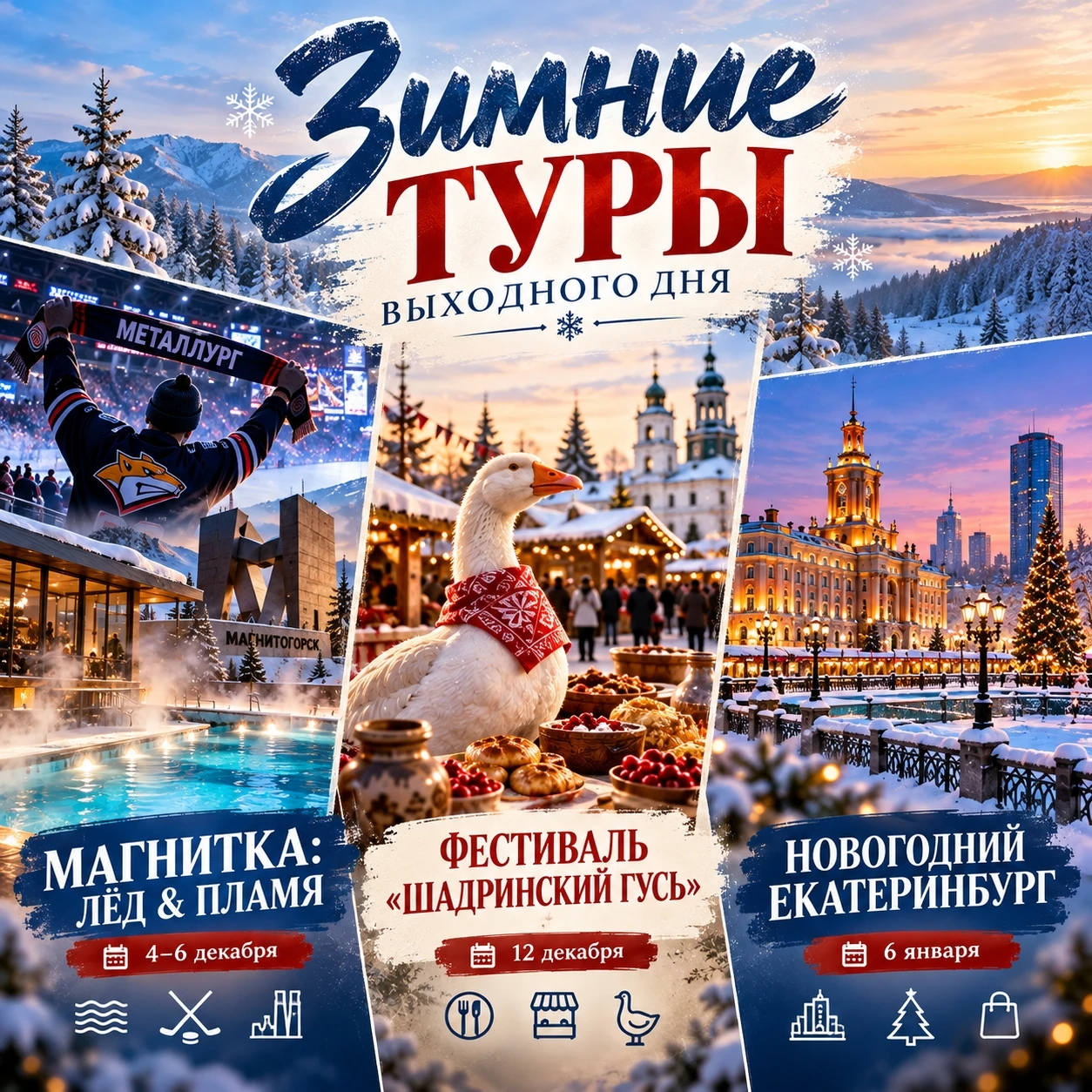 ❄ ЗИМНИЕ ТУРЫ ВЫХОДНОГО ДНЯ ИЗ ЧЕЛЯБИНСКА