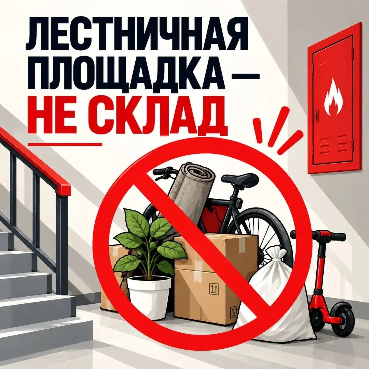 Свободные лестничные площадки — залог безопасности