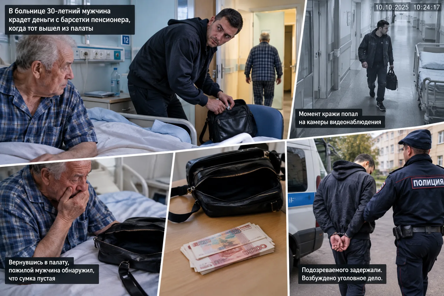 В Бийске задержали подозреваемого в краже денег у пенсионера в больнице