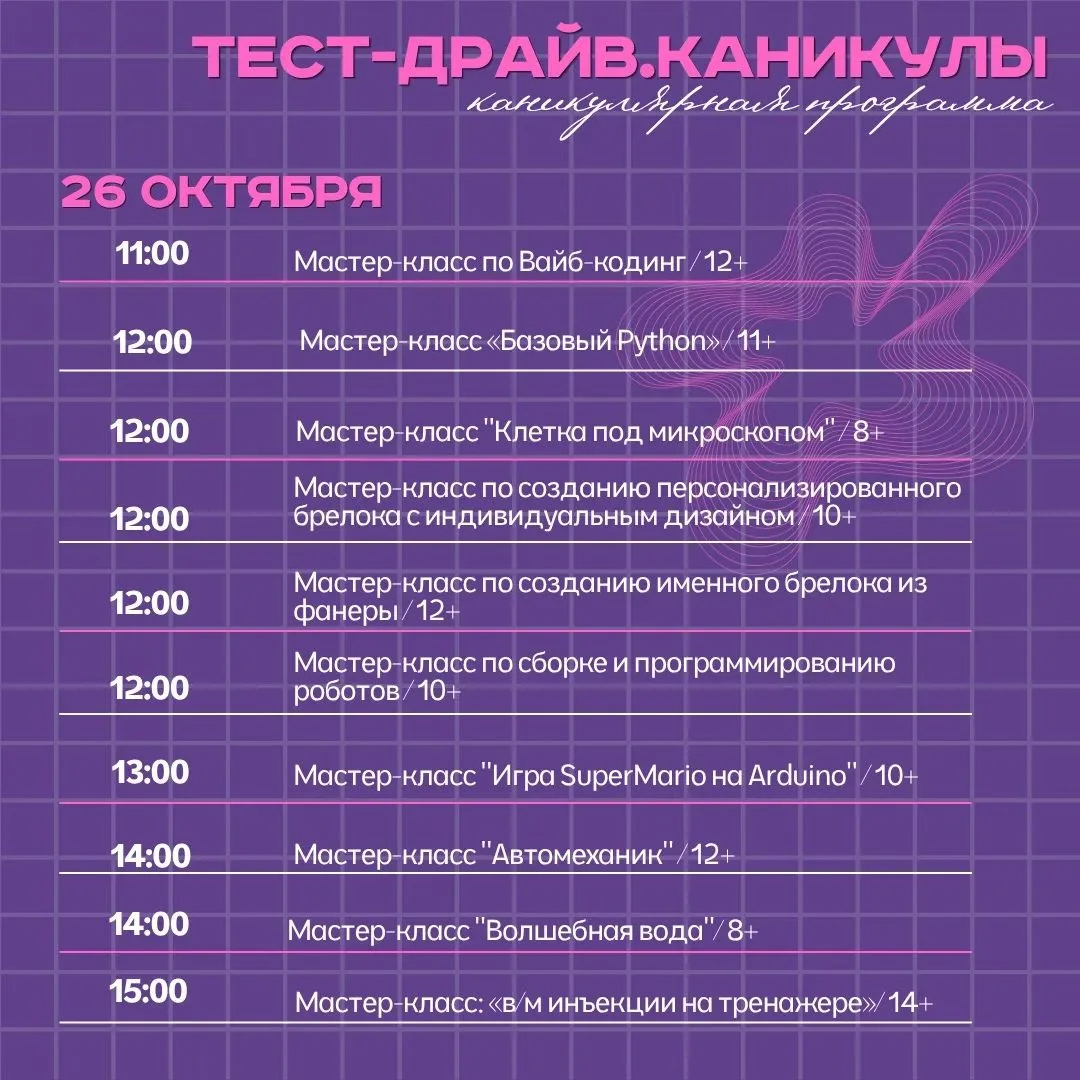 Тест-драйв. Каникулы. Каникулярная программа