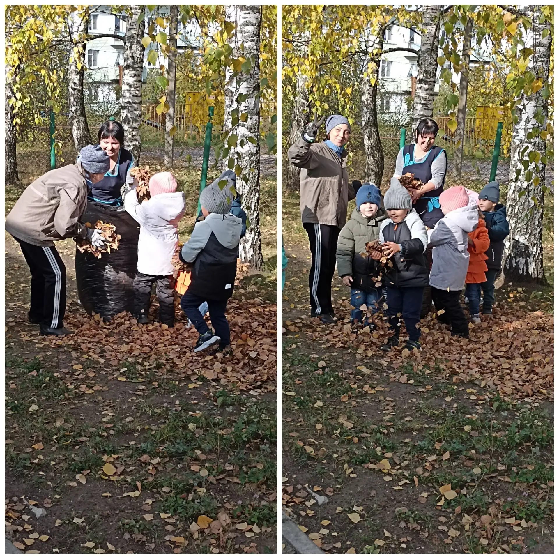 В нашем детском саду "Росток"прошёл настоящий осенний субботник! 🍁