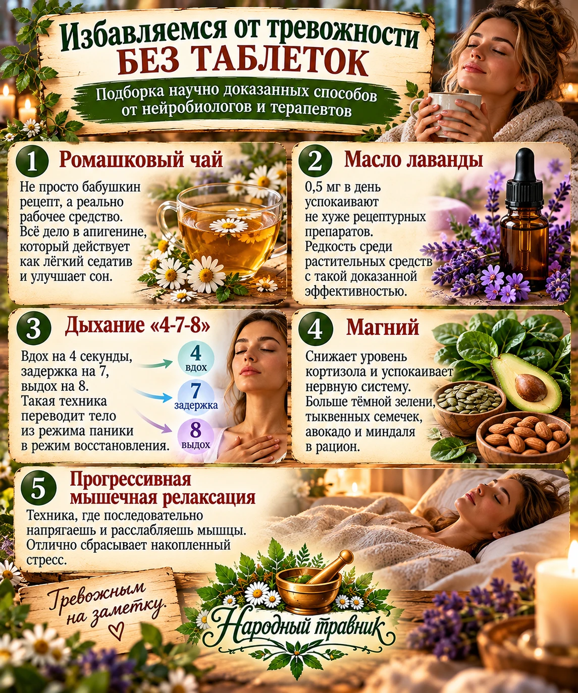 ☝️Избавляемся от тревожности без таблеток — подборка научно доказанных способов от нейр...