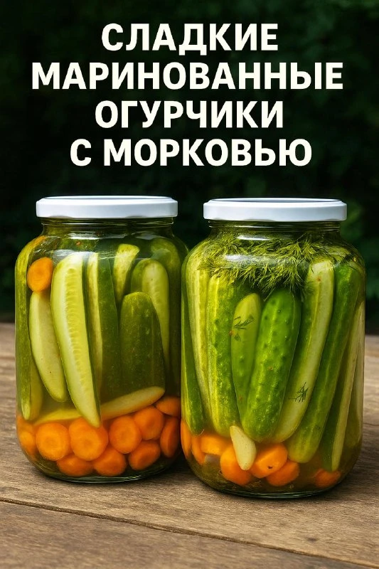 СЛАДКИЕ МАРИНОВАННЫЕ ОГУРЧИКИ С МОРКОВЬЮ
