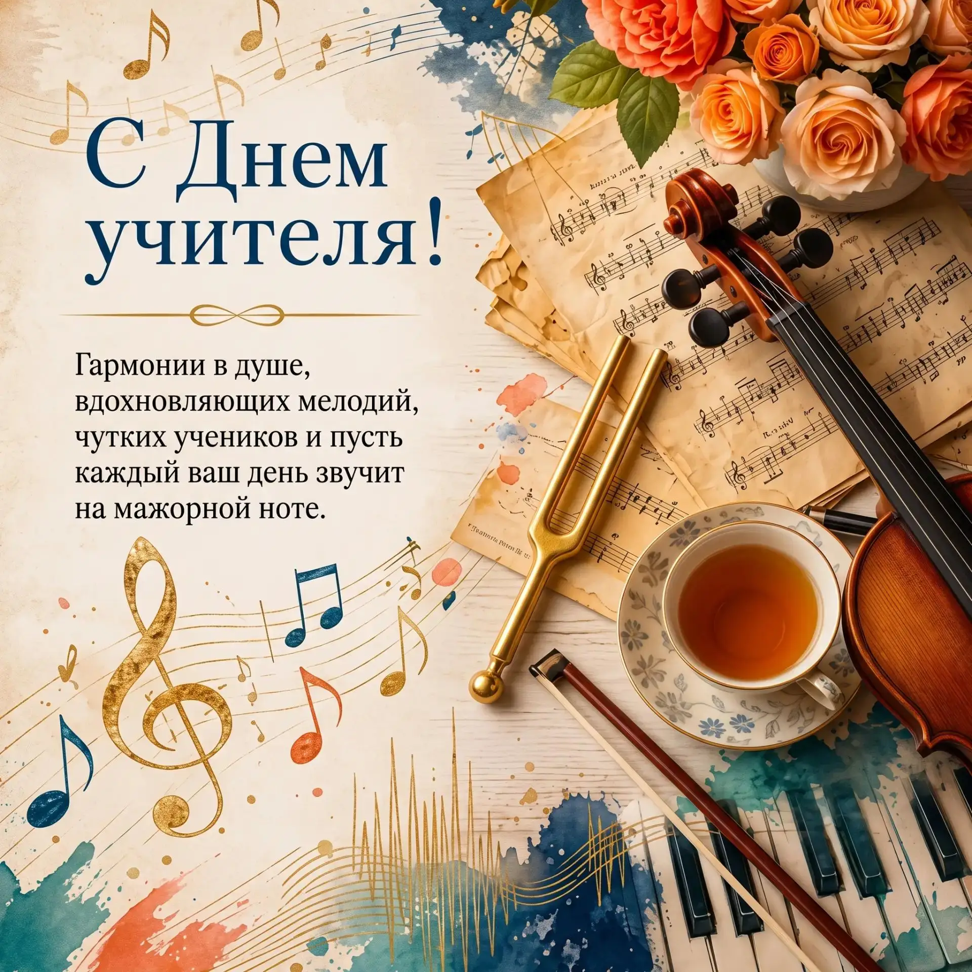 Дорогие коллеги! От всей души поздравляю вас с Днём учителя!