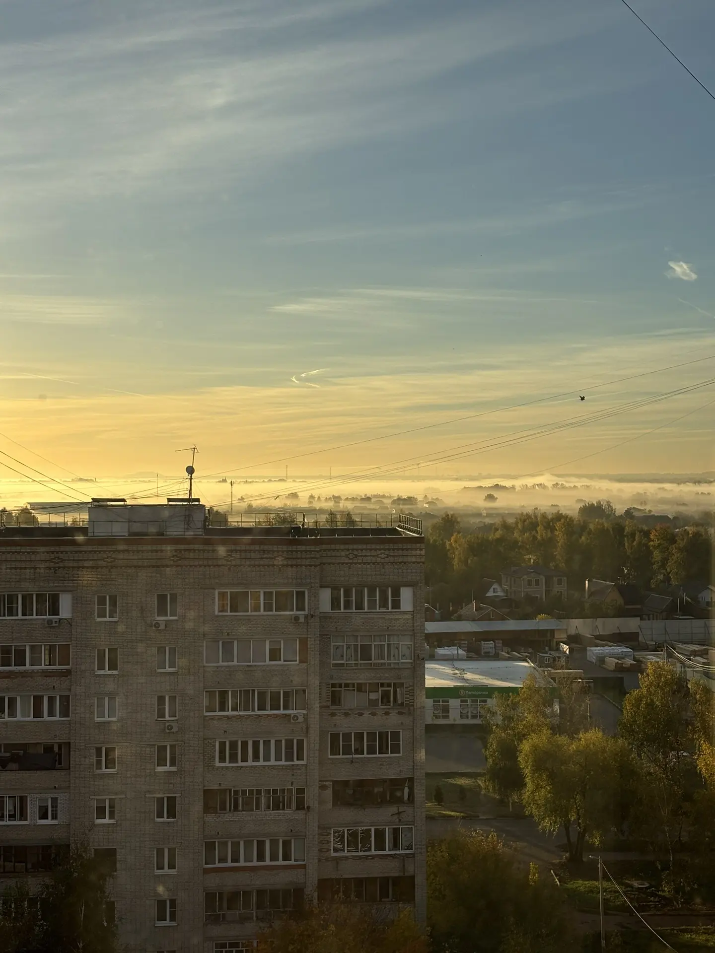 Утром такой красивый туман был 😍