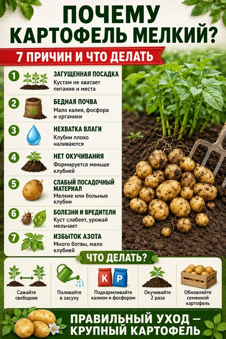▪️Почему картофель мелкий?
