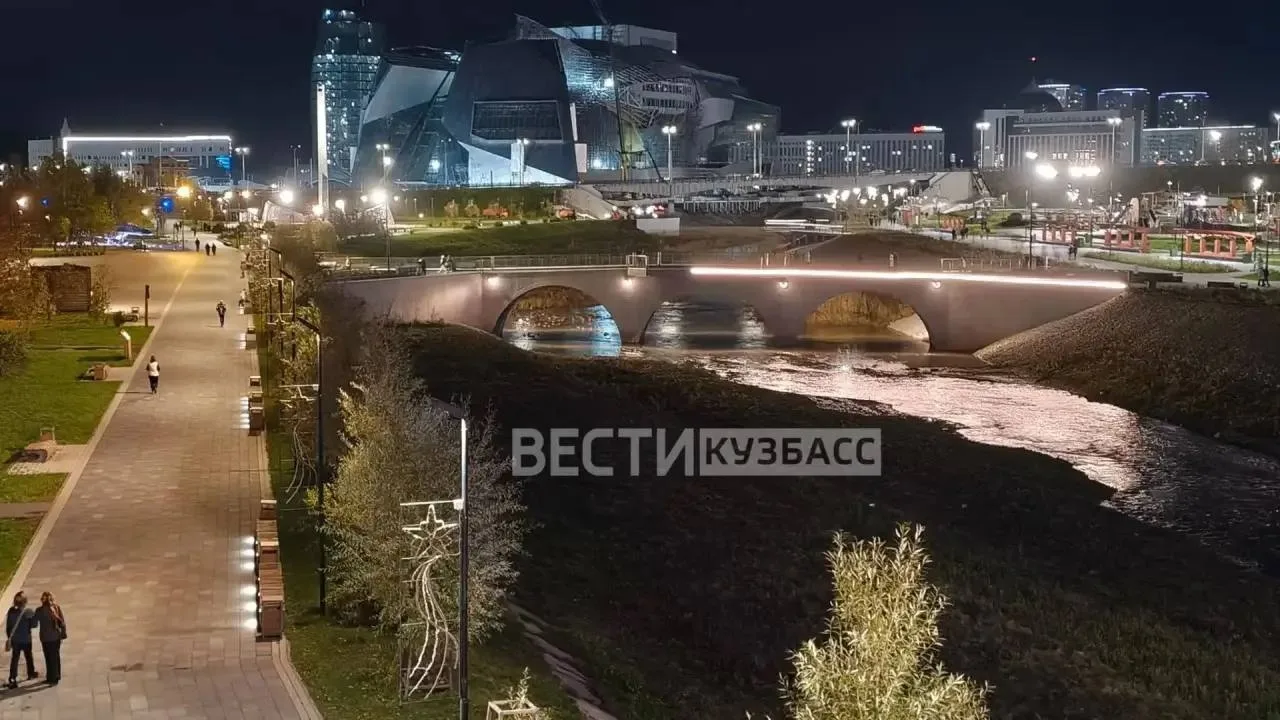 Новая подсветка моста через Искитимку в Кемерове заработала с перебоями