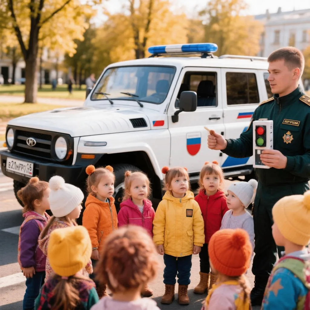 В Чусовом дошколятам показали патрульный автомобиль и рассказали про ПДД