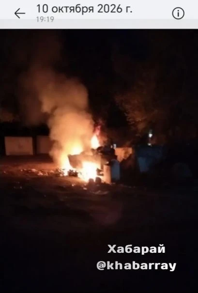 Сгорела переполненная помойка