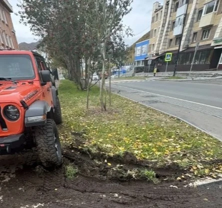 🚗 Водитель заехал на газон у университета Беринга