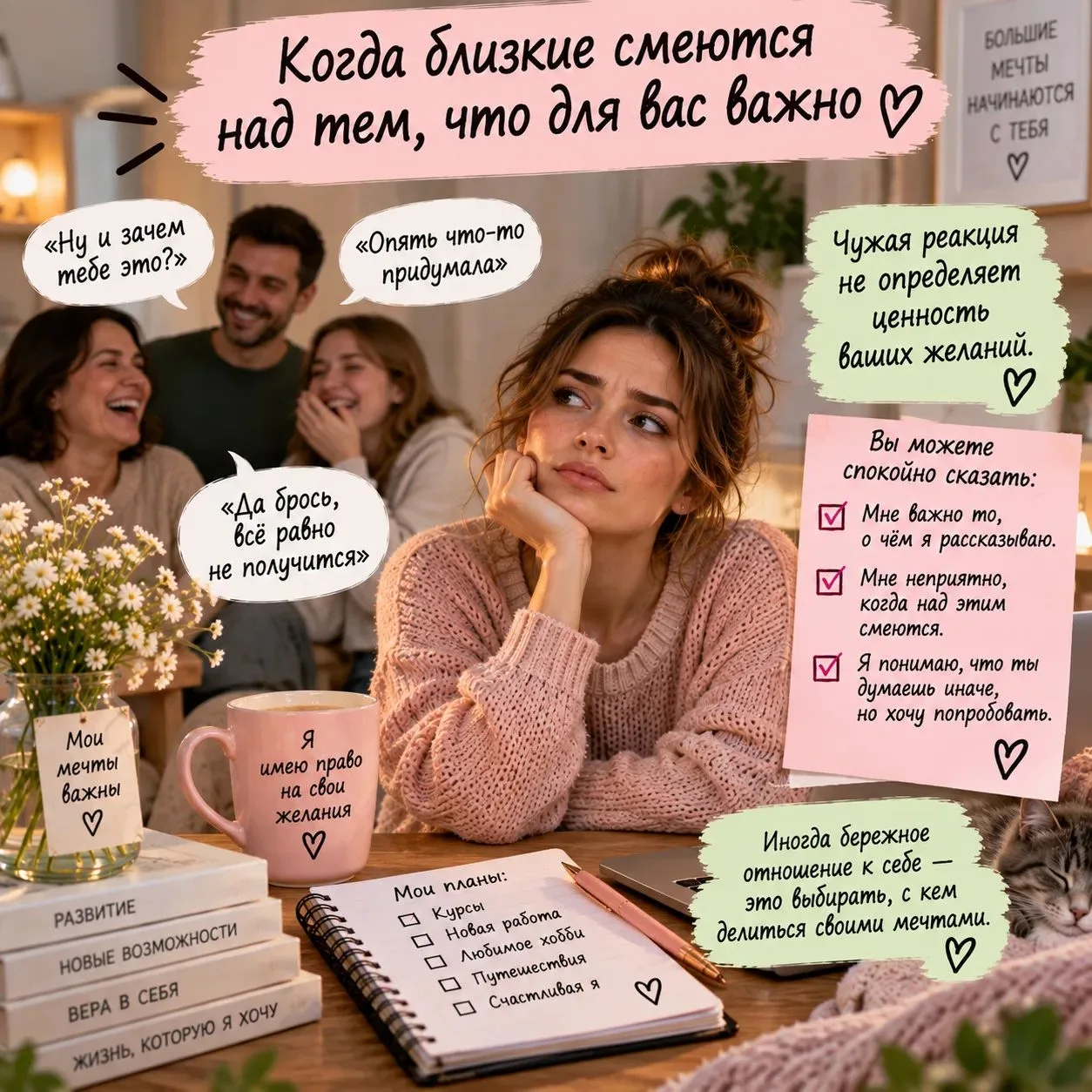 🍀 Когда близкие смеются над тем, что для вас важно