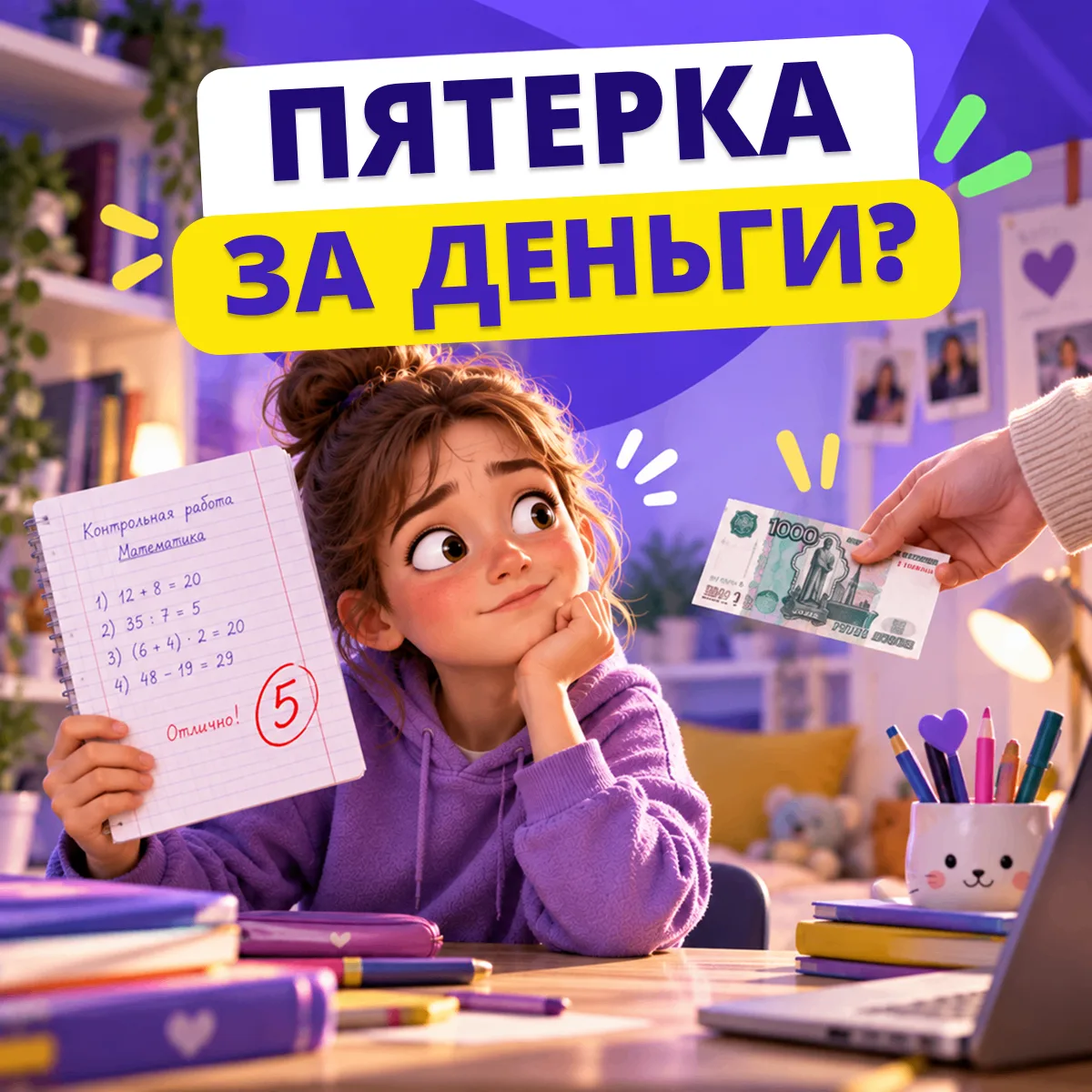 Платить ребёнку за хорошие оценки — нормально? 💸