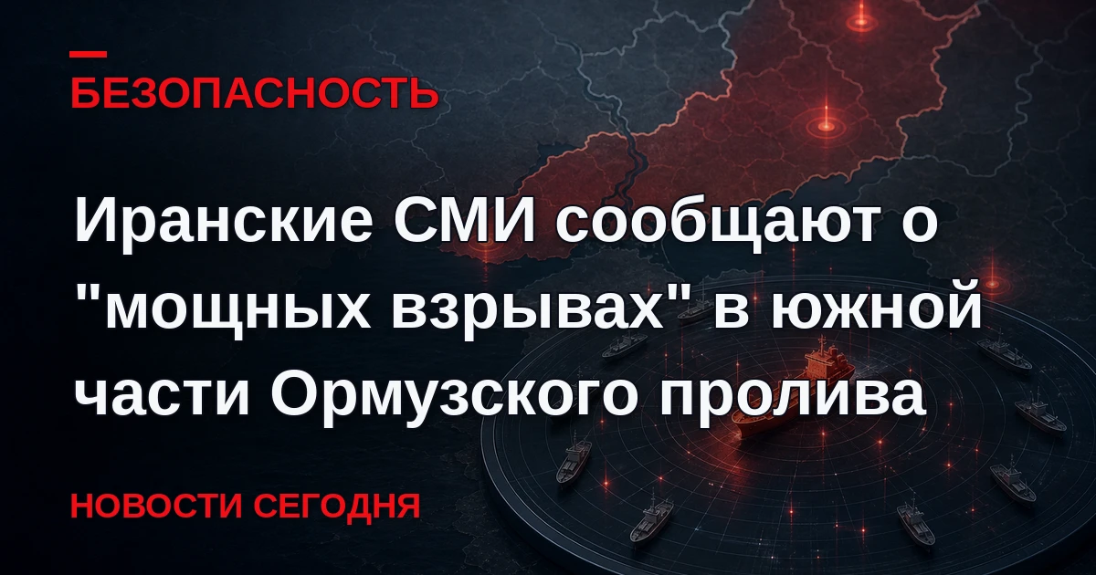 Несколько мощных взрывов прогремело в районе южного судоходного маршрута в Ормузском пр...