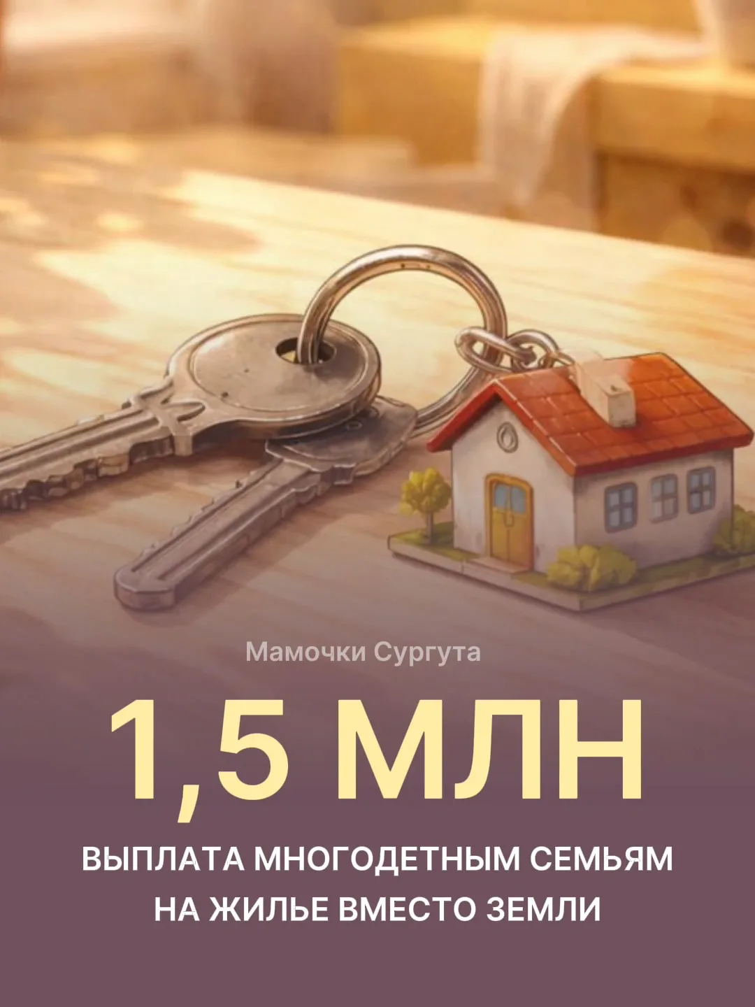 ‼️ Многодетные семьи в ХМАО могут получить денежную выплату на жилье взамен бесплатного...