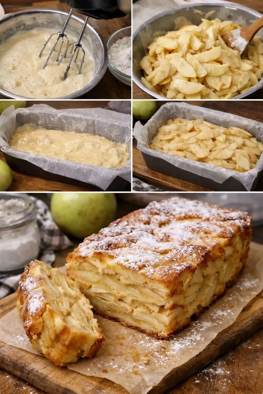 Яблочный пирог «Невидимка» 🍏Почти без теста — много яблок и нежный вкус.