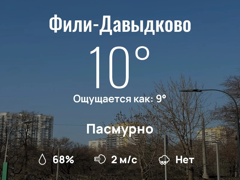 Что с погодой в Фили-Давыдково?