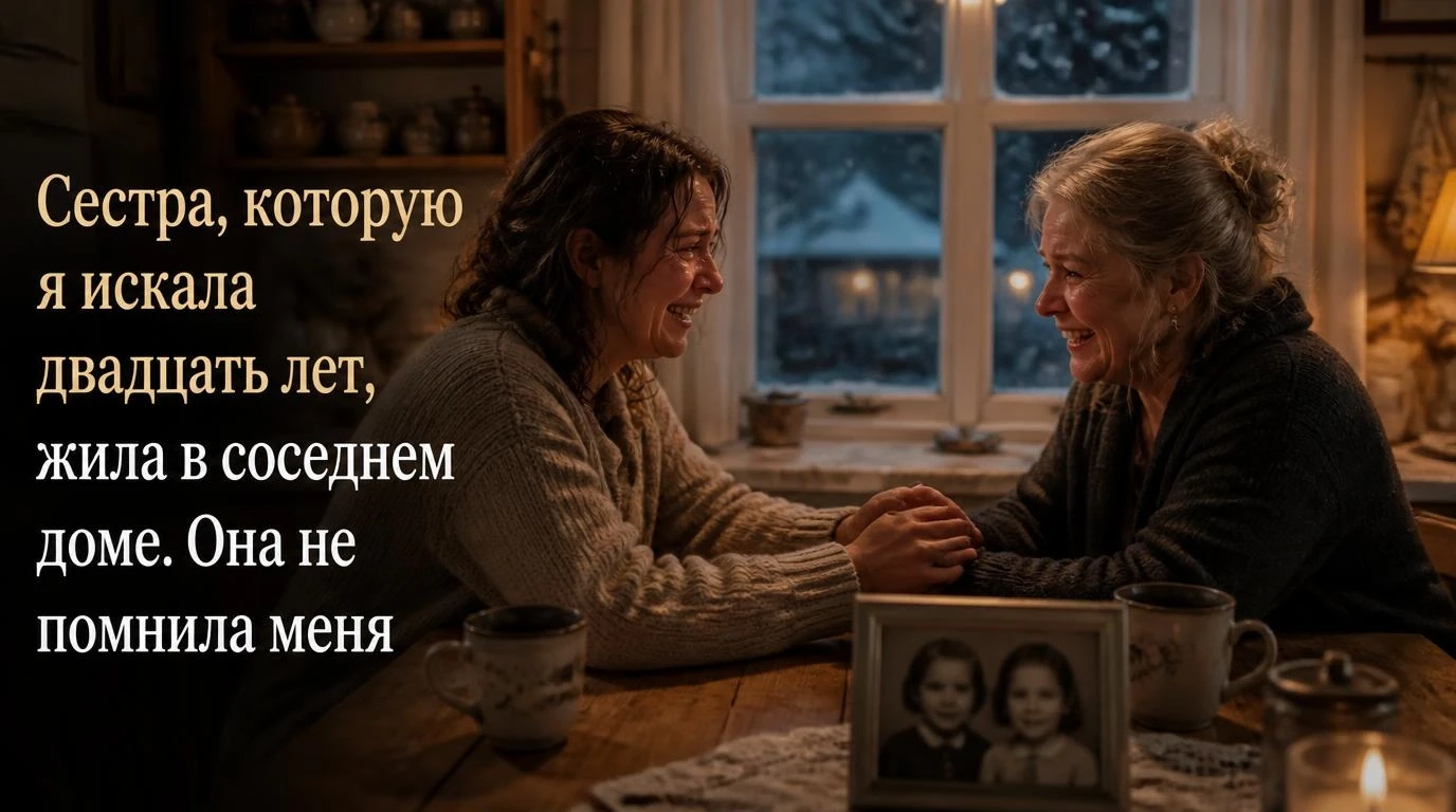 Сестра, которую я искала двадцать лет, жила в соседнем доме. Она не помнила меня