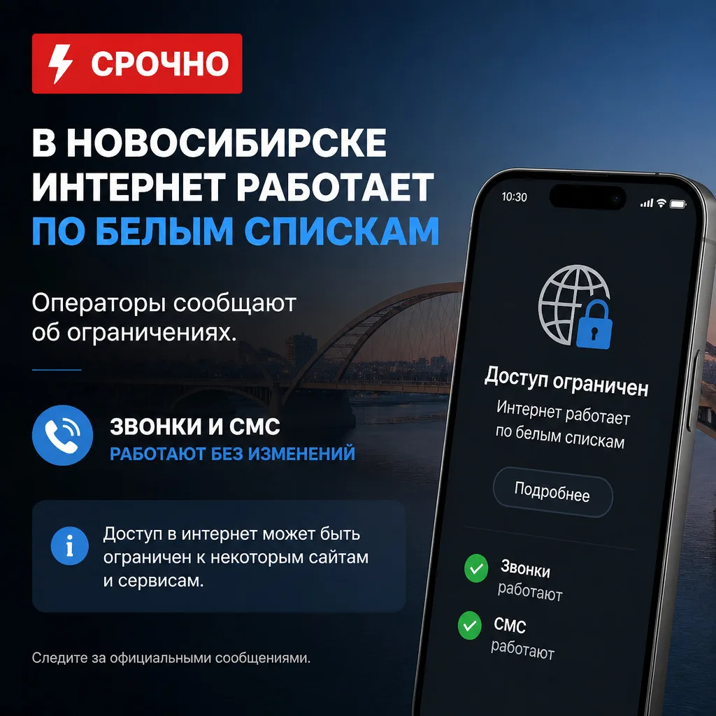 ⚡️ В Новосибирске интернет работает по белым спискам