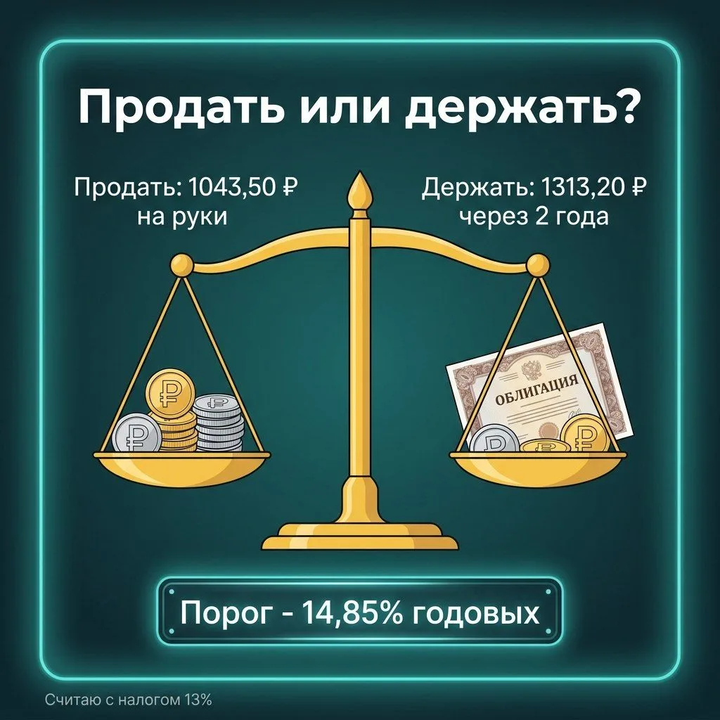 💬 Отвечаю на вопрос подписчика: облигация выросла в цене - продать или держать?