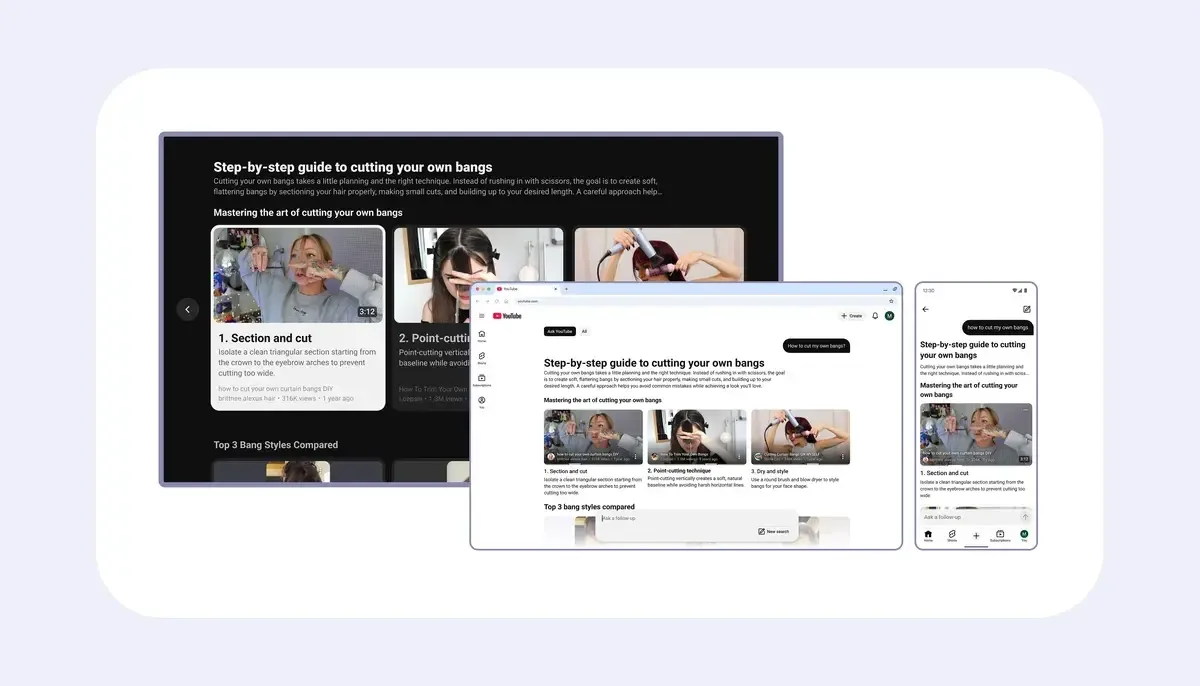 ↗️ YouTube добавила поиск с ИИ в мобильное приложение