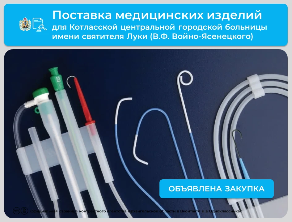 💡Опубликован аукцион на поставку медицинских изделий для Котласской центральной городс...