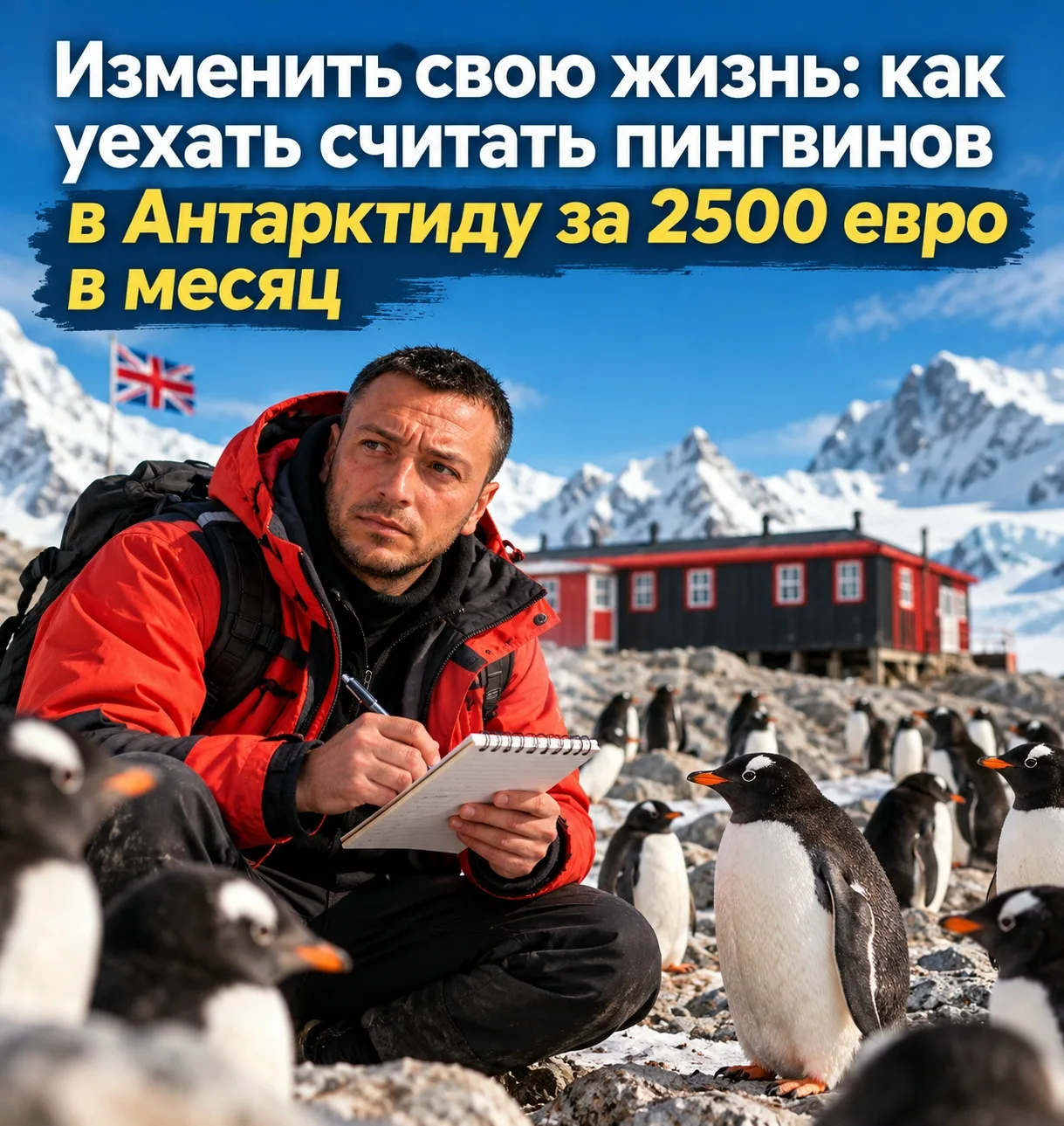 В Антарктиде ищут смотрителя за пингвинами на зарплату 230 тысяч рублей