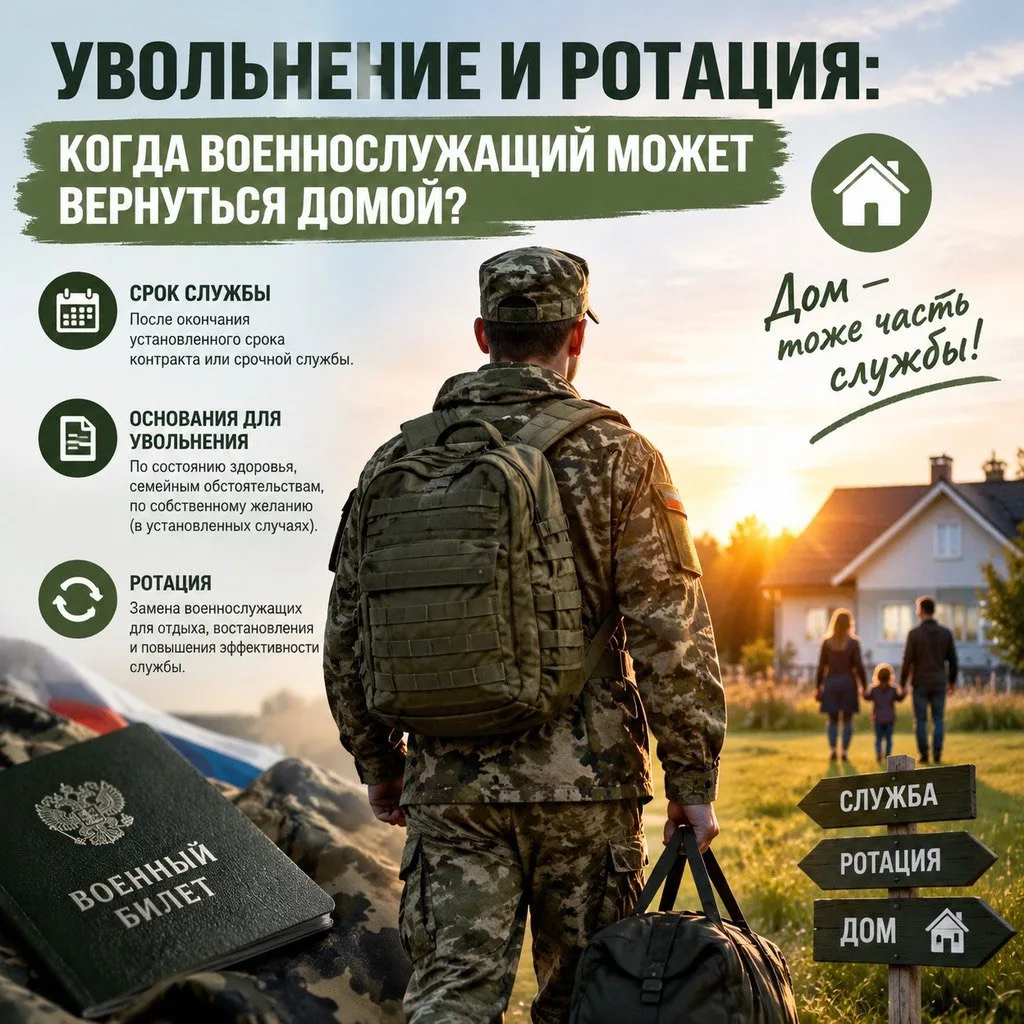 УВОЛЬНЕНИЕ И РОТАЦИЯ: КОГДА ВОЕННОСЛУЖАЩИЙ МОЖЕТ ВЕРНУТЬСЯ ДОМОЙ?