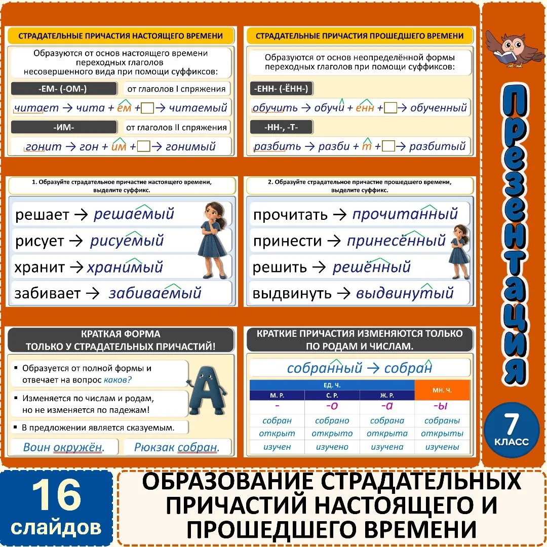 Презентация по русскому языку «Образование страдательных причастий настоящего и прошедш...