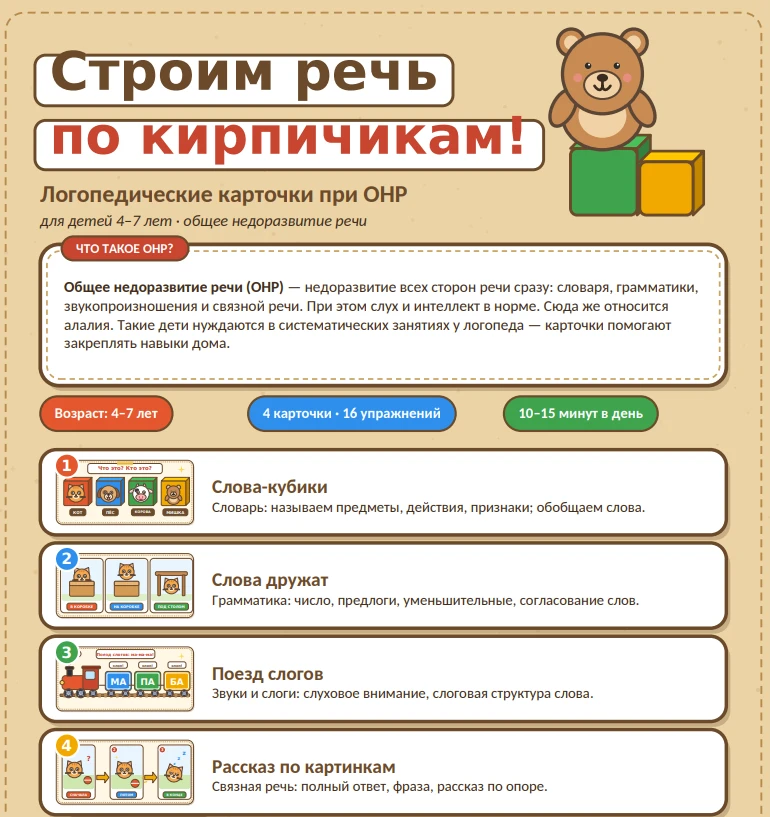 🎁 ОНР. АВТОРСКИЕ ЛОГОПЕДИЧЕСКИЕ КАРТОЧКИ для детей. Бесплатно.