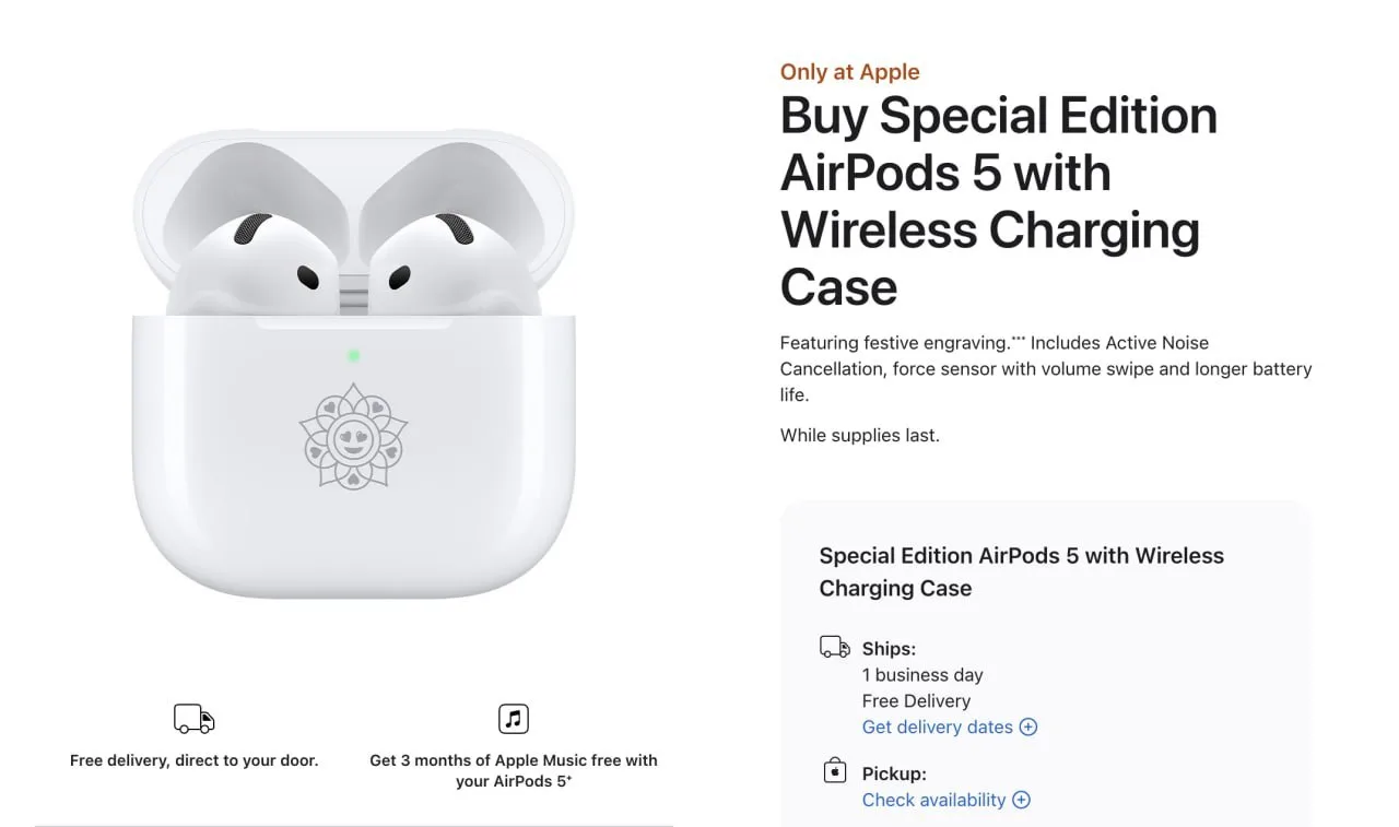 Apple выпустила эксклюзивные AirPods 5 для Индии