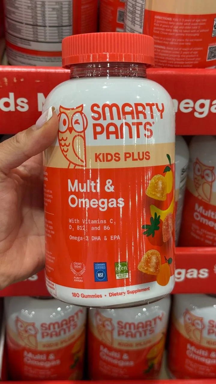 Это SmartyPants Kids Plus Multi & Omegas — жевательные витамины для детей от 4 лет, соч...